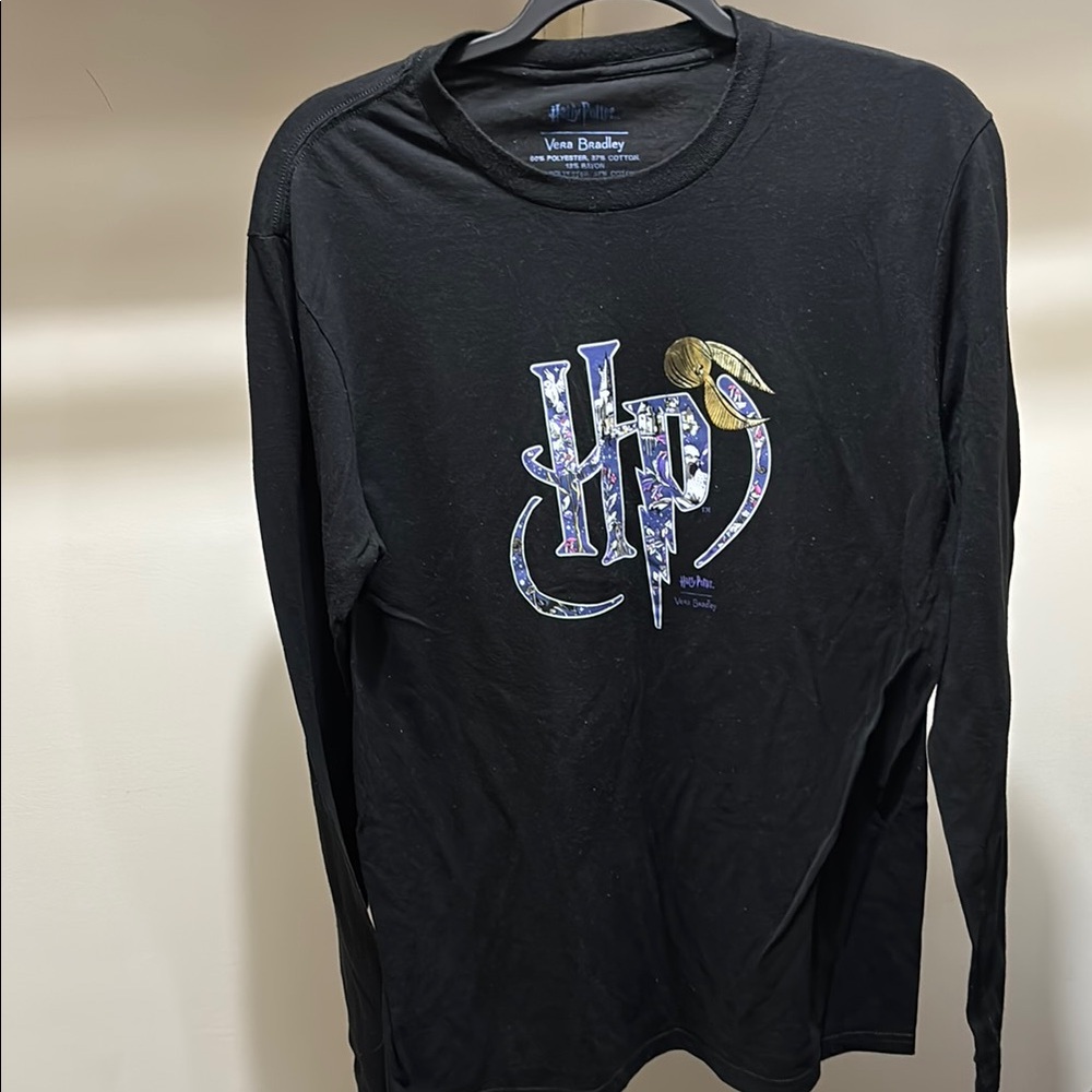 Vera Bradley Black Long Sleeve Tee with HP Design
